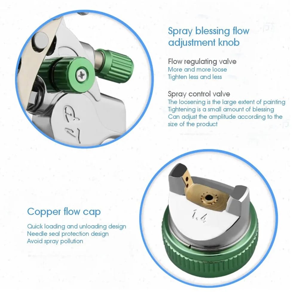 WENXING المهنية HVLP سباي بندقية 0.8/1.0/1.4/1.7/2.0 مللي متر فوهة الجاذبية البخاخة لطلاء السيارة WENXING المهنية HVLP سباي بندقية 0.8/1.0/1.4/1.7/2.0 مللي متر فوهة الجاذبية البخاخة لطلاء السيارة
