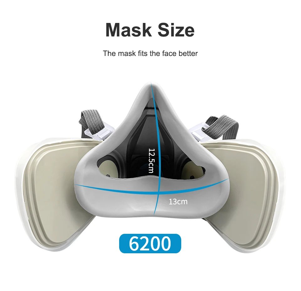قناع غاز لجهاز تنفس آمن ، درع غبار على شكل نصف وجه ، فلاتر جسيمات ، بخاخ طلاء للعمالة الصناعية ، 5N11 ،
