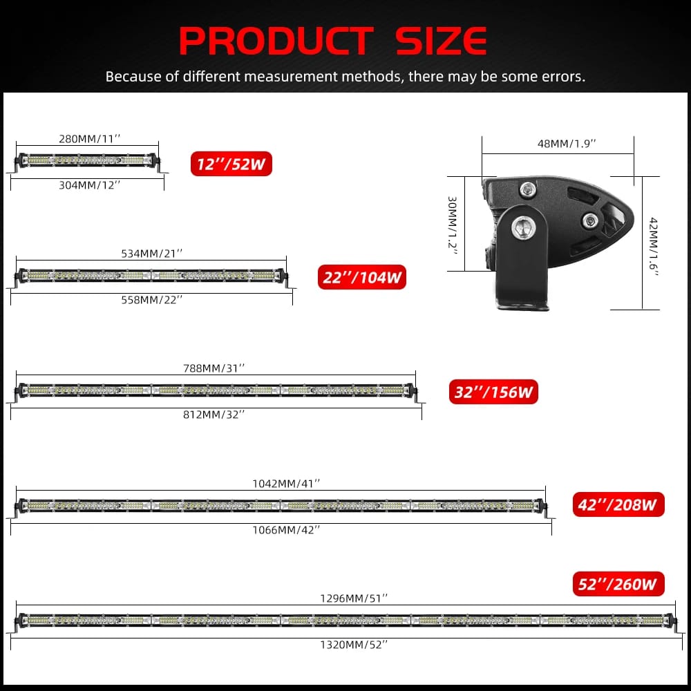 ضوء بار LED للطرق الوعرة 4x4 جيب