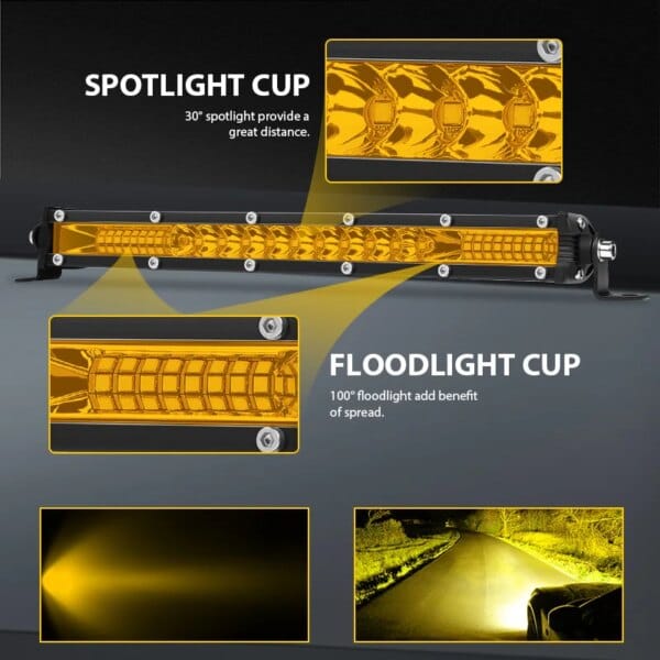 مصباح ليد بار أبيض أصفر عمود إضاءة LED 78 واط   الضباب