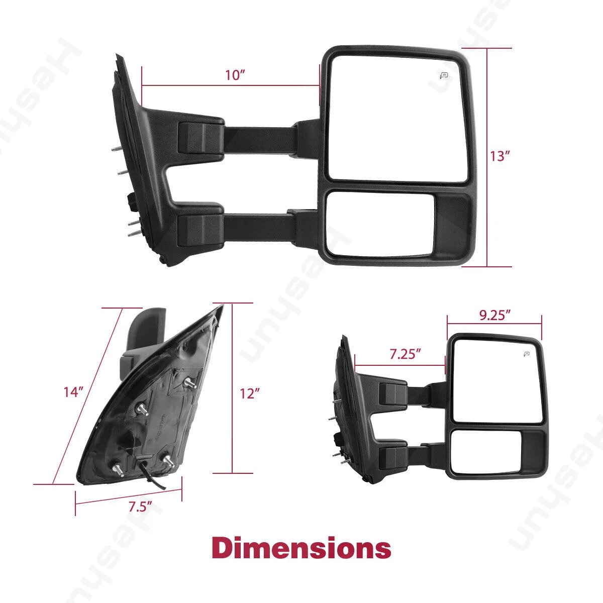 مرايا سحب أزواج لـ F250 ، F350 ، F450 ، F550 ، قوة فائقة ، إشارة دخان ساخنة ، من من من من من من ؟ ، من من من من من ؟ ؟ ، ؟ ، ؟ ، ؟ ،