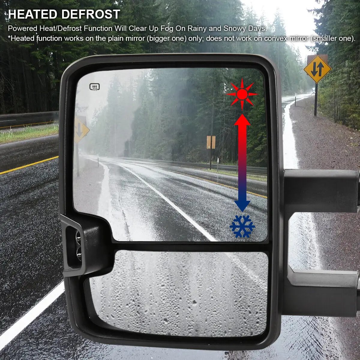 مرايات جر لـ 1988 1989 - 2000 2001 تشيفي تاهو جي إم سي سوبان C/K 1500 2500 3500 يوكون الطاقة ساخنة بدوره إشارة مرآة جانبية