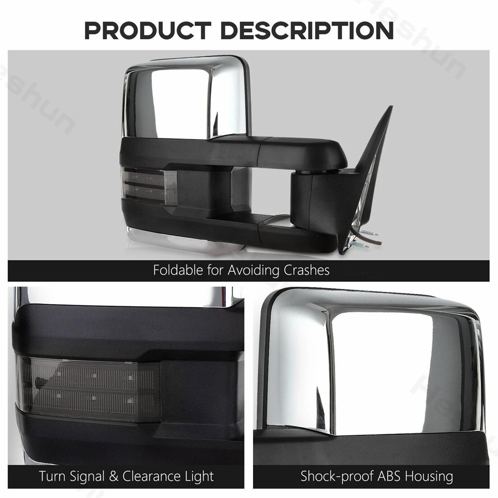 مرايات جر لـ 1988 1989 - 2000 2001 تشيفي تاهو جي إم سي سوبان C/K 1500 2500 3500 يوكون الطاقة ساخنة بدوره إشارة مرآة جانبية