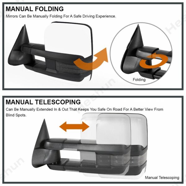 مرايات جر لـ 1988 1989 - 2000 2001 تشيفي تاهو جي إم سي سوبان C/K 1500 2500 3500 يوكون الطاقة ساخنة بدوره إشارة مرآة جانبية