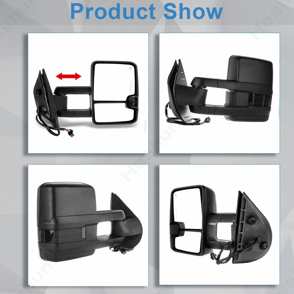 الطاقة مصباح إشارة LED ساخنة ، سحب المرايا لجي إم سي يوكون ، سييرا ، شيفروليه ، سيلفرادو ، تاهو ، الضواحي ، 2007 ، 2014 ، 2015-2016 ، 2 قطعة
