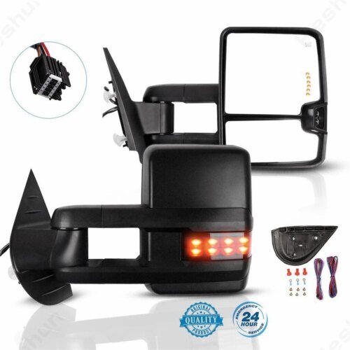 107454-5zciro.jpg مرايات جر 2007-2014 تشيفي سيلفرادو 1500 جي ام سي يوكون 2500 سييرا 1500 قابلة للتمديد طاقة ساخنة إشارة ضوء مرآة جانبية