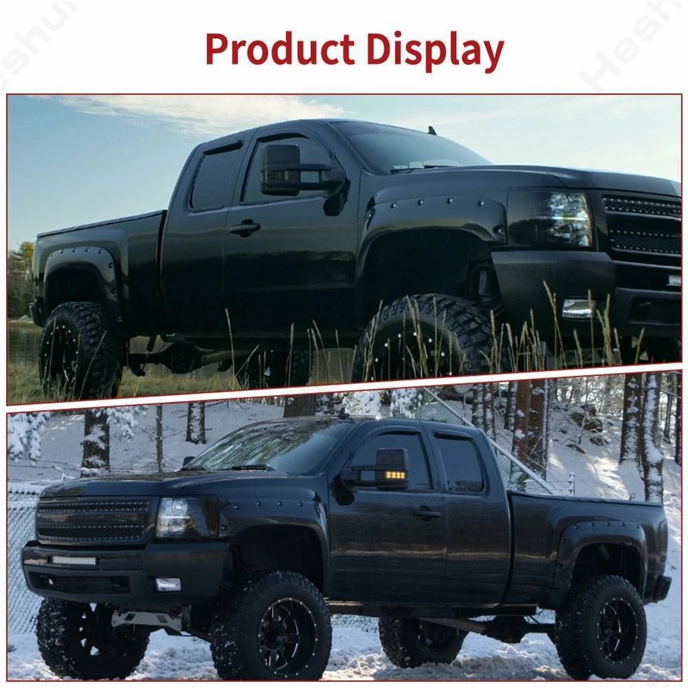 مرايات جر 2007-2014 تشيفي سيلفرادو 1500 جي ام سي يوكون 2500 سييرا 1500 قابلة للتمديد طاقة ساخنة إشارة ضوء مرآة جانبية