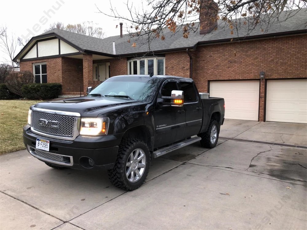 مرايات جر 2007-2014 تشيفي سيلفرادو 1500 جي ام سي يوكون 2500 سييرا 1500 قابلة للتمديد طاقة ساخنة إشارة ضوء مرآة جانبية