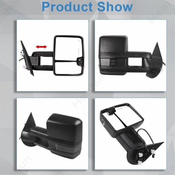 مرايات جر 2007-2014 تشيفي سيلفرادو 1500 جي ام سي يوكون 2500 سييرا 1500 قابلة للتمديد طاقة ساخنة إشارة ضوء مرآة جانبية