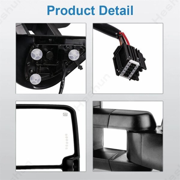 مرايات جر 2007-2014 تشيفي سيلفرادو 1500 جي ام سي يوكون 2500 سييرا 1500 قابلة للتمديد طاقة ساخنة إشارة ضوء مرآة جانبية
