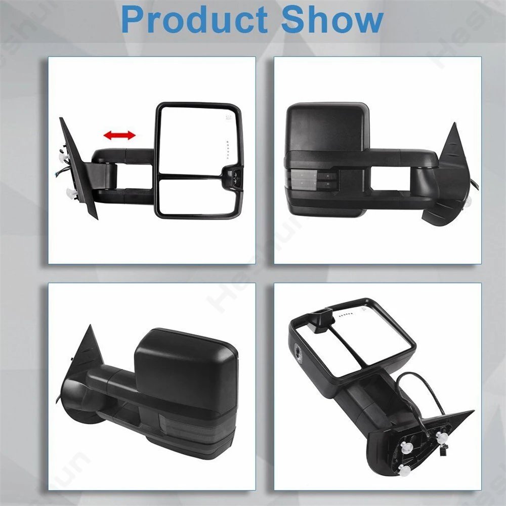 ل جي إم سي يوكون سييرا شيفروليه سيلفرادو أفالانش تاهو الضواحي 2007 -2014 2 قطع سحب المرايا الطاقة ساخنة LED إشارة ضوء