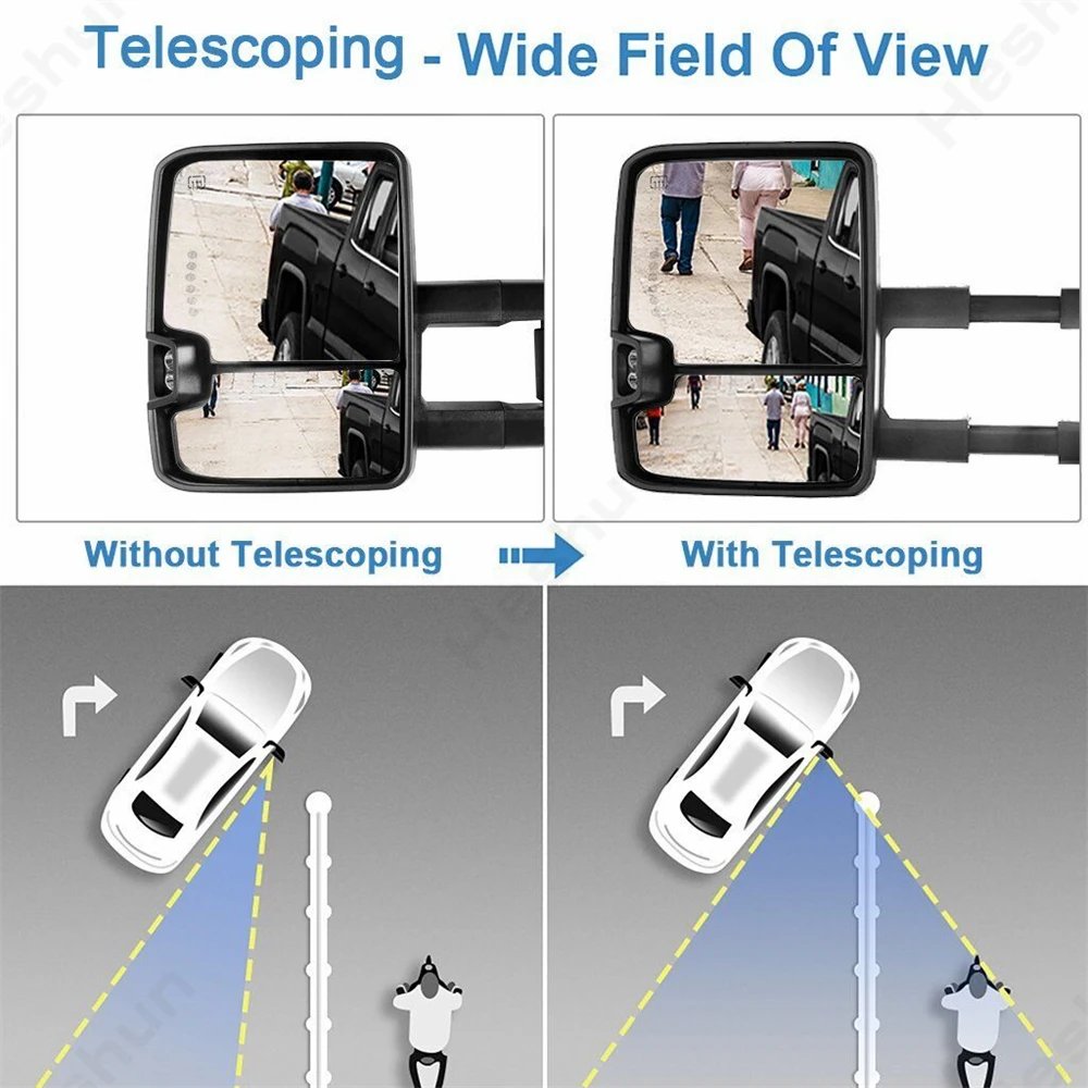 ل جي إم سي يوكون سييرا شيفروليه سيلفرادو أفالانش تاهو الضواحي 2007 -2014 2 قطع سحب المرايا الطاقة ساخنة LED إشارة ضوء