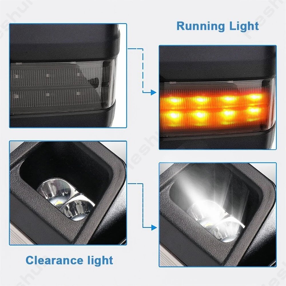 ل جي إم سي يوكون سييرا شيفروليه سيلفرادو أفالانش تاهو الضواحي 2007 -2014 2 قطع سحب المرايا الطاقة ساخنة LED إشارة ضوء