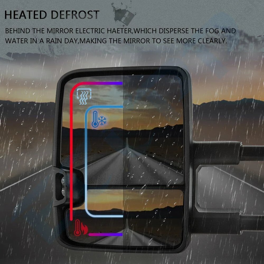 ل جي إم سي يوكون سييرا شيفروليه سيلفرادو أفالانش تاهو الضواحي 2007 -2014 2 قطع سحب المرايا الطاقة ساخنة LED إشارة ضوء