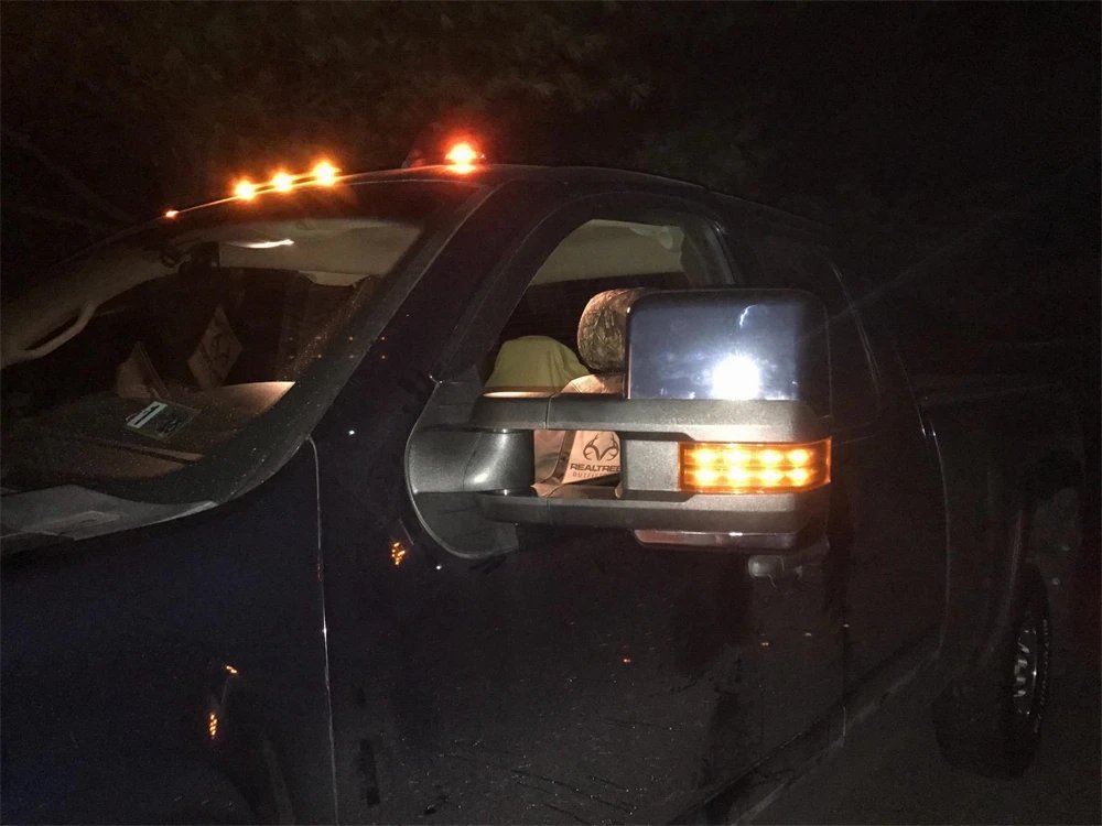 ل جي إم سي يوكون سييرا شيفروليه سيلفرادو أفالانش تاهو الضواحي 2007 -2014 2 قطع سحب المرايا الطاقة ساخنة LED إشارة ضوء