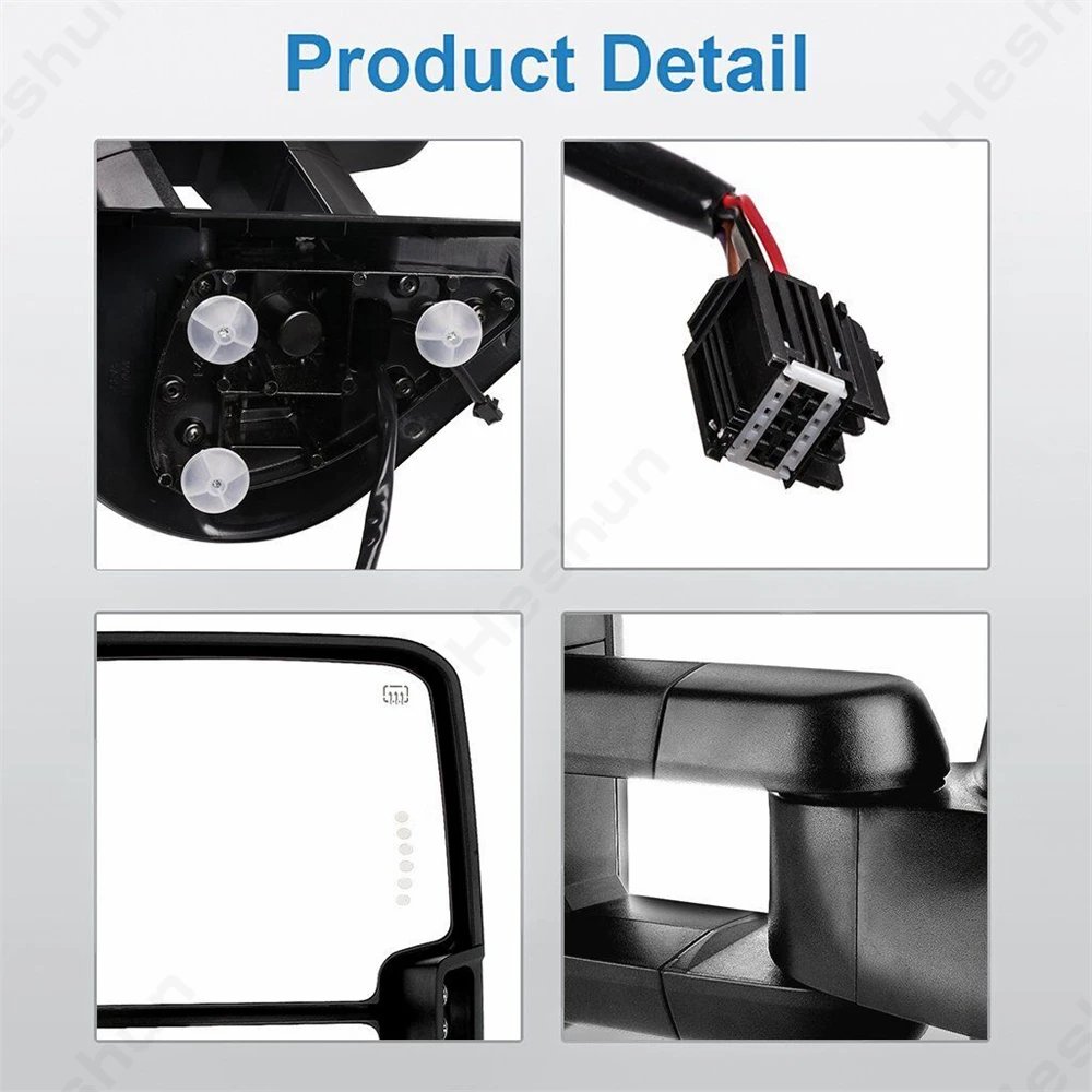 ل جي إم سي يوكون سييرا شيفروليه سيلفرادو أفالانش تاهو الضواحي 2007 -2014 2 قطع سحب المرايا الطاقة ساخنة LED إشارة ضوء