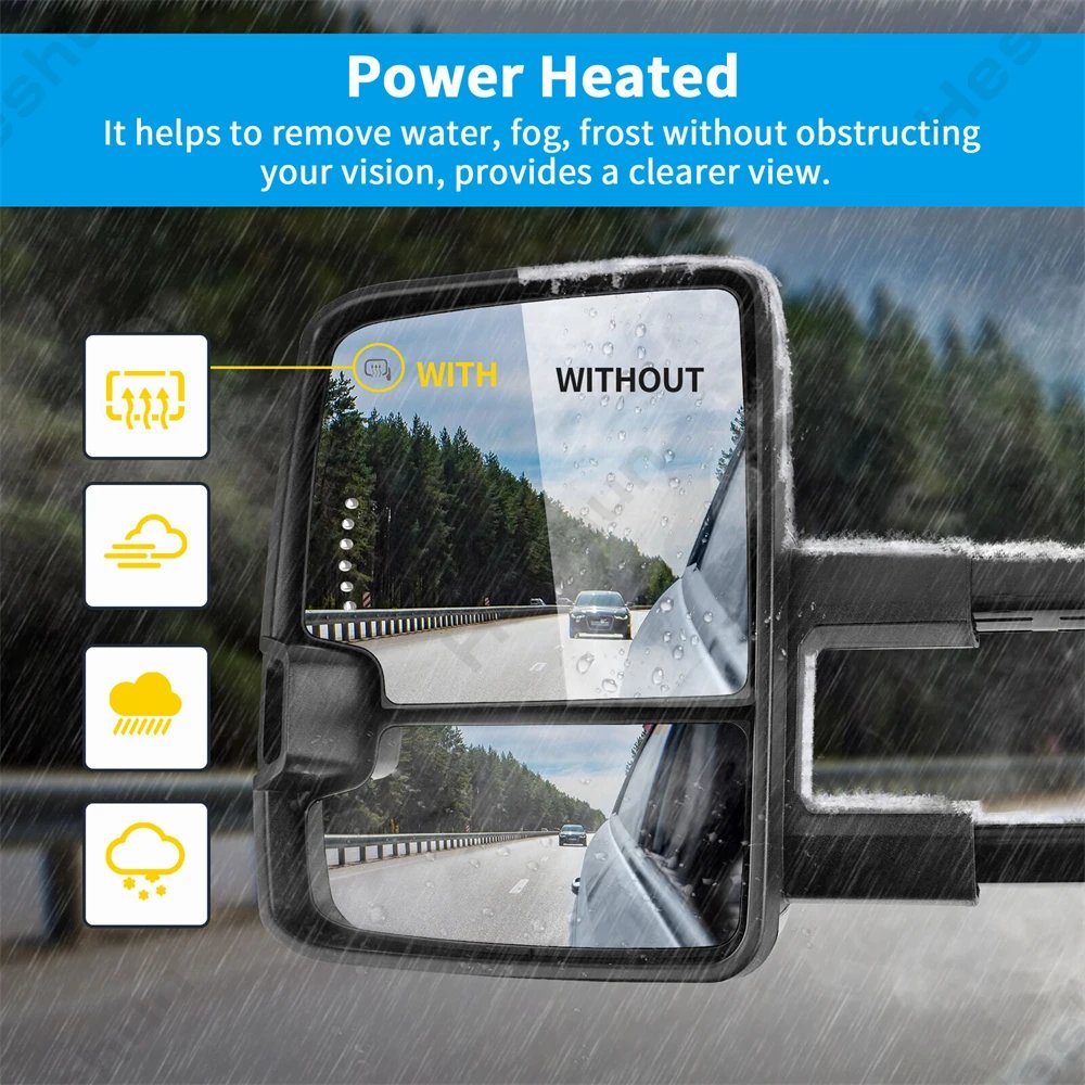 ل جي إم سي يوكون سييرا شيفروليه سيلفرادو أفالانش تاهو الضواحي 2007 -2014 2 قطع سحب المرايا الطاقة ساخنة LED إشارة ضوء