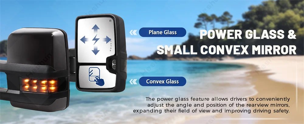 مرآة خلفية مدفئة تعمل بالطاقة لسيارة تشيفي سيلفرادو ، تاهو الضواحي ، جي إم سي سييرا ، 1500 ، 2500 ، 3500 ، HD ، يوكون XL ، 2007 -2013 ، زوج