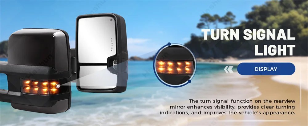 مرآة خلفية مدفئة تعمل بالطاقة لسيارة تشيفي سيلفرادو ، تاهو الضواحي ، جي إم سي سييرا ، 1500 ، 2500 ، 3500 ، HD ، يوكون XL ، 2007 -2013 ، زوج