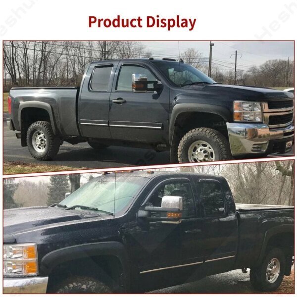 مرآة خلفية مدفئة تعمل بالطاقة لسيارة تشيفي سيلفرادو ، تاهو الضواحي ، جي إم سي سييرا ، 1500 ، 2500 ، 3500 ، HD ، يوكون XL ، 2007 -2013 ، زوج