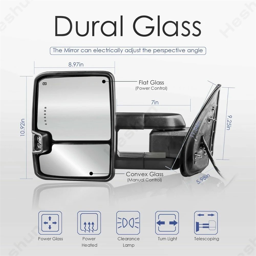 مرآة خلفية مدفئة بالطاقة ، زوج مرايا سحب لسيارة تشيفي سيلفرادو في الضواحي تاهو جي إم سي سييرا 1500 2500 3500 HD يوكون 2007 2008-2013 مرآة خلفية مدفئة بالطاقة ، زوج مرايا سحب لسيارة تشيفي سيلفرادو في الضواحي تاهو جي إم سي سييرا 1500 2500 3500 HD يوكون 2007 2008-2013