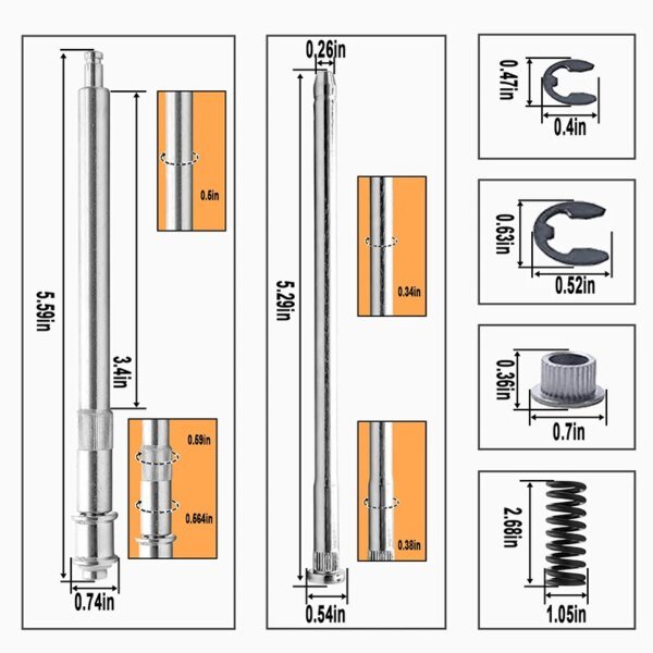 طقم إصلاح جلبة بمسمار مفصلي للباب الأمامي والباب العلوي ، شاحنة شيفروليه C1500 ، زنبرك-من