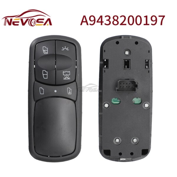 مفتاح نافذة NEVOSA-Power للشاحنة ، زر رافع زجاج التحكم ، زجاج التحكم ، مرسيدس بنز Actros MP1 MP2 ، A9438200197 ، A9438200097