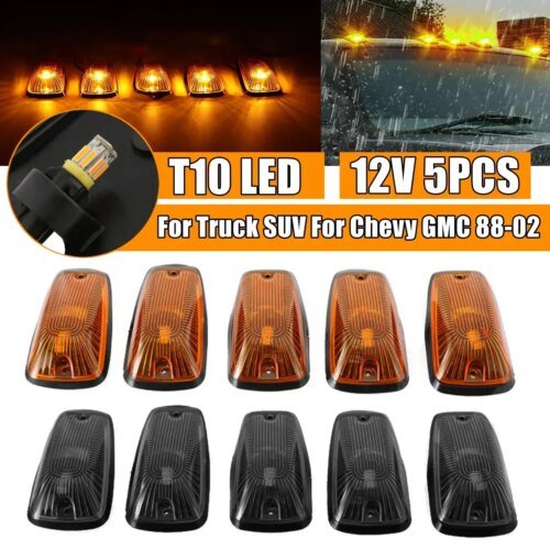 5 قطعة LED سقف ماركر ضوء تشغيل أضواء سيارة أجرة سقف علوي ماركر مصابيح ل تشيفي جي إم سي 1988 - 2002 بيك اب الشاحنات
