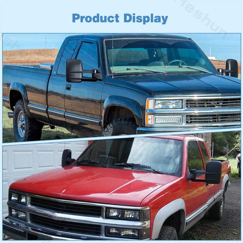 مرايا جر لـ 1988 1989 - 1998 تشيفي تاهو جي ام سي C/K 1500 2500 3500 الضواحي يوكون مرآة جانبية قابلة للتمديد يدوية