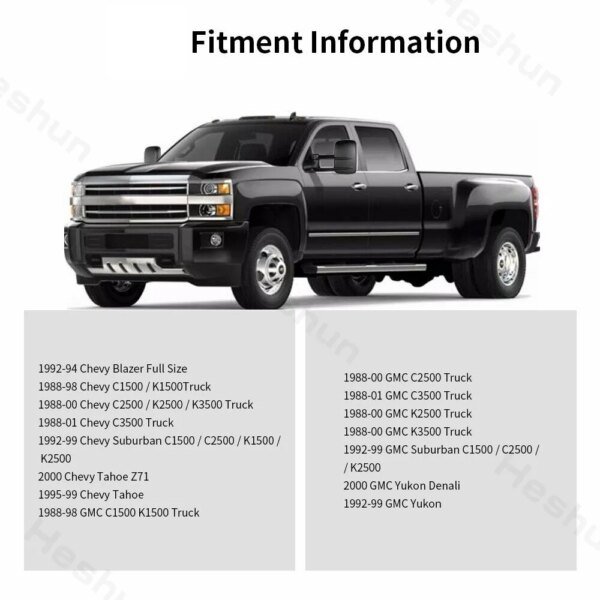 مرايا جر لـ 1988 1989 - 1998 تشيفي تاهو جي ام سي C/K 1500 2500 3500 الضواحي يوكون مرآة جانبية قابلة للتمديد يدوية