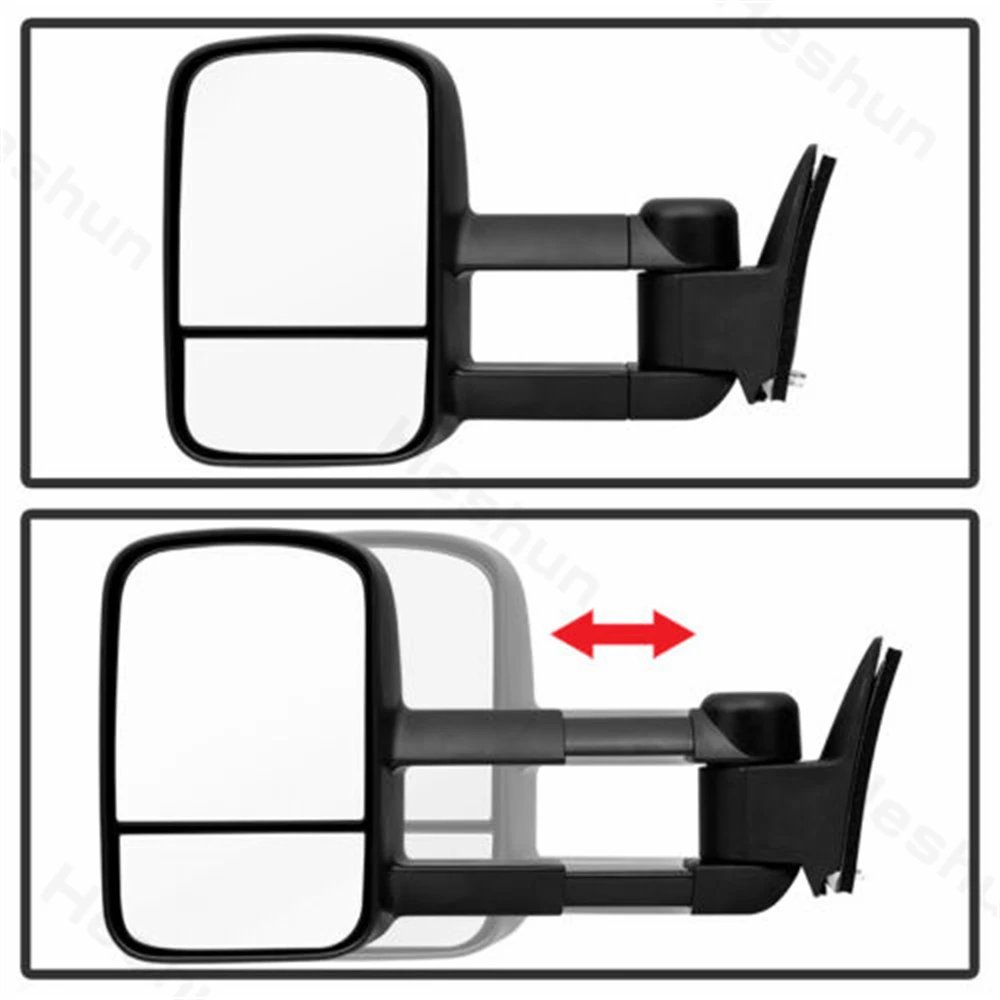 مرايا جر لـ 1988 1989 - 1998 تشيفي تاهو جي ام سي C/K 1500 2500 3500 الضواحي يوكون مرآة جانبية قابلة للتمديد يدوية