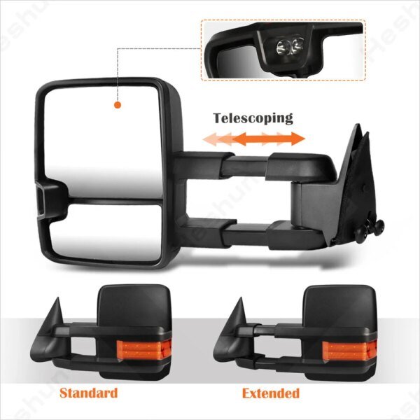 زوج المرايا سحب ل تشيفي جي إم سي الضواحي ، الجانب مرآة الرؤية الخلفية ، C1500 ، K1500 ، C2500 ، C3500 ، K2500 ، K3500 ، 1988 -1998 ، يوكون تاهو ، السترة