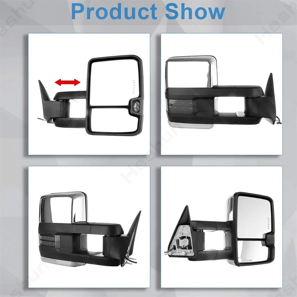 زوج المرايا سحب ل تشيفي جي إم سي الضواحي ، الجانب مرآة الرؤية الخلفية ، C1500 ، K1500 ، C2500 ، C3500 ، K2500 ، K3500 ، 1988 -1998 ، يوكون تاهو ، السترة