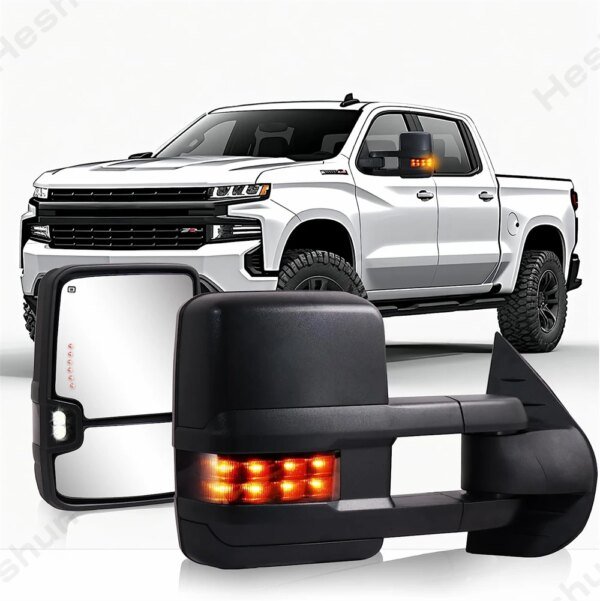 مرايات جر لـ 1988 1989 - 2000 2001 تشيفي تاهو جي إم سي سوبان C/K 1500 2500 3500 يوكون الطاقة ساخنة بدوره إشارة مرآة جانبية