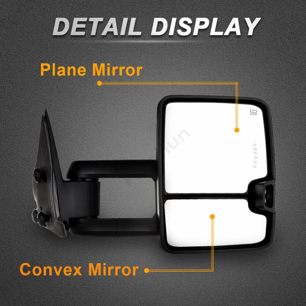 مرايات جر لـ 1988 1989 - 2000 2001 تشيفي تاهو جي إم سي سوبان C/K 1500 2500 3500 يوكون الطاقة ساخنة بدوره إشارة مرآة جانبية
