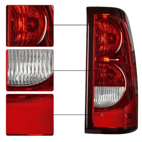 121416-mjvixz.jpg مصباح هالوجين مع مسنن سلكي ، مصباح فرامل لسيلفرادو-، مصباح أحمر أيمن وأيسر ، 1 144