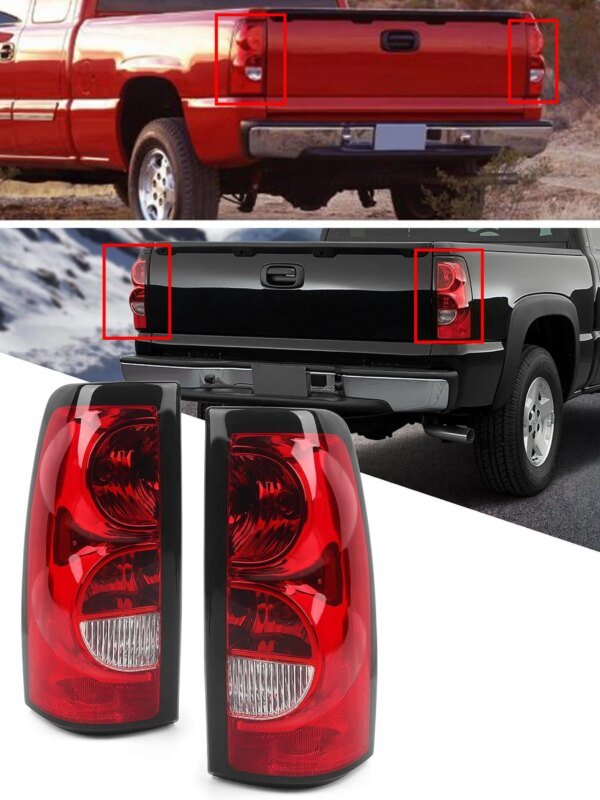 121416-qjxyhm.jpg مصباح هالوجين مع مسنن سلكي ، مصباح فرامل لسيلفرادو-، مصباح أحمر أيمن وأيسر ، 1 144