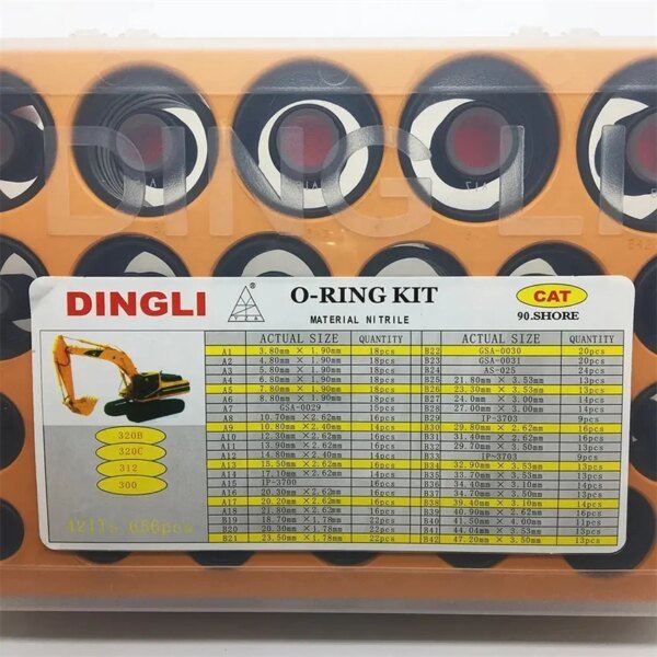 O-حلقة صندوق مانع تسرب الزيت عدة ل كاتربيلر E320 320B 320C 330C 656 قطعة 42 أحجام حفارة العالمي القط إصلاح جوانات عالية الجودة