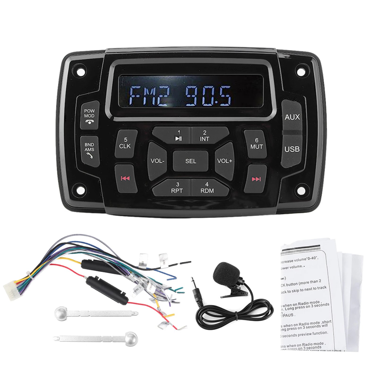مشغل MP3 مقاوم للماء لليخت البحري ، FM ، AM ، راديو ، ستيريو متعدد الوظائف ، مستقبل بلوتوث ، 12 فولت