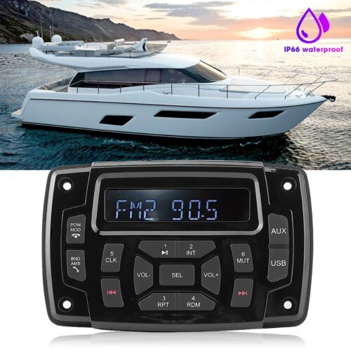 مشغل MP3 مقاوم للماء لليخت البحري ، FM ، AM ، راديو ، ستيريو متعدد الوظائف ، مستقبل بلوتوث ، 12 فولت