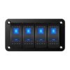 لوحة مفاتيح الروك LED زرقاء ، لوحة مفاتيح تشغيل/إيقاف تشغيل الألومنيوم ، خطر أحمر للسيارة ، البحرية ، القوارب ، الشاحنات ، 2 ، 3 ، 4 ، 5 ، 6 ، 8 عصابة