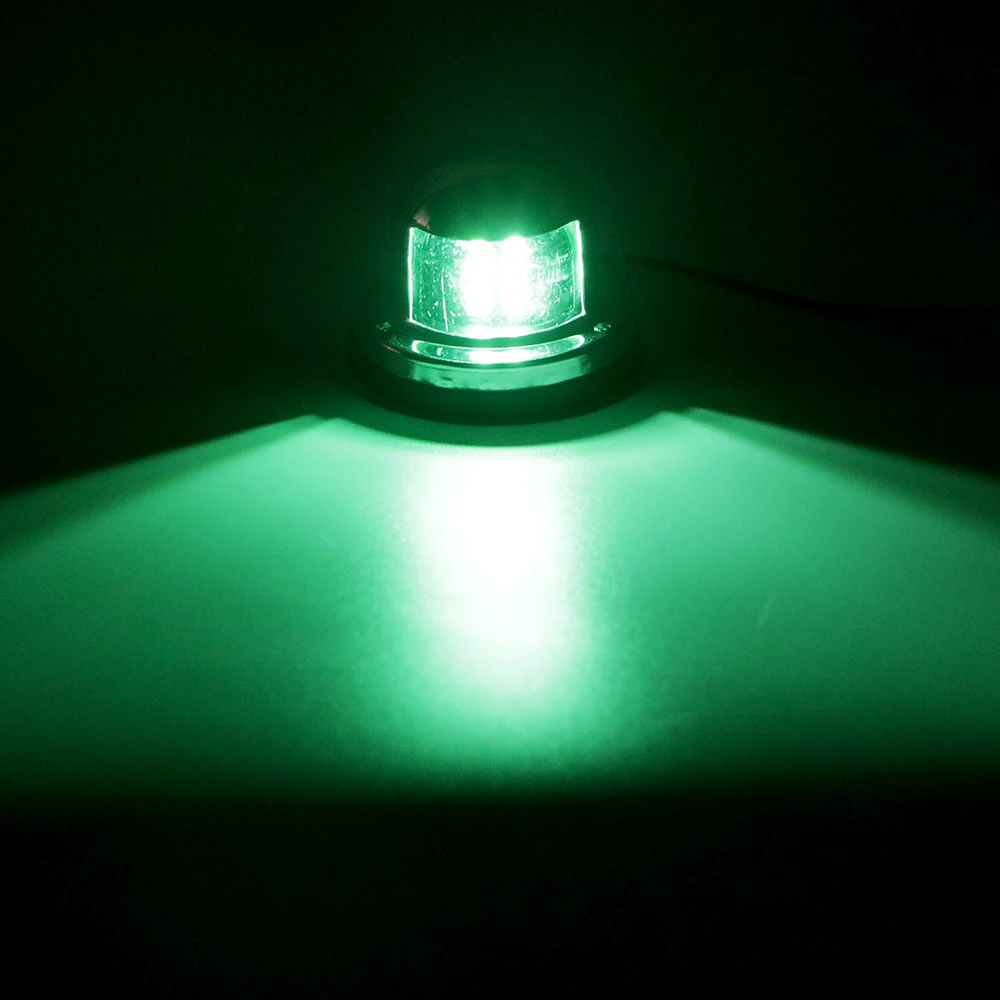 الفولاذ المقاوم للصدأ 2 قطعة أحمر أخضر LED أضواء الملاحة مصباح الإبحار لليخوت البحرية 12 فولت إشارة تحذير ضوء