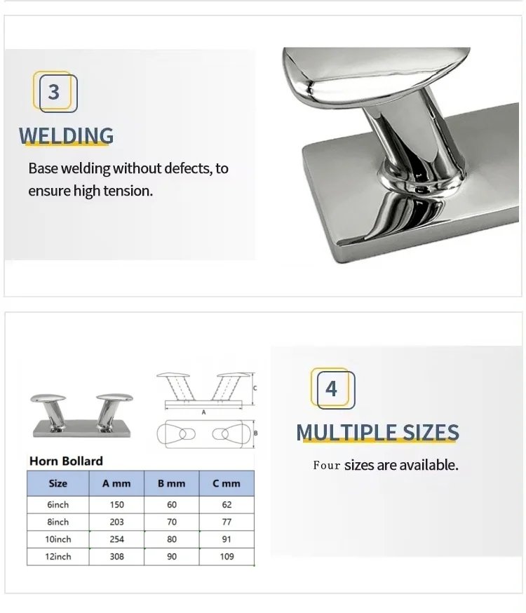 مربط قفص الاتهام من الفولاذ المقاوم للصدأ ، مربط بوق مزدوج ، مربط رباط رباط ، صليب مزدوج بحري ، ملحقات القوارب ، 12 بوصة