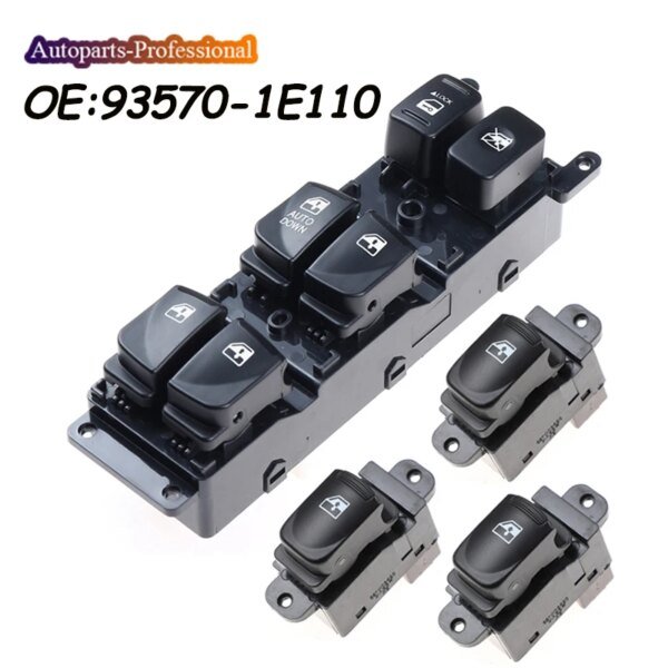 رافع كهربائي زجاج مفرد ، زر مفتاح تحكم لهيونداي أكسنت ، 93570-1110 93580-1000 e935701e110