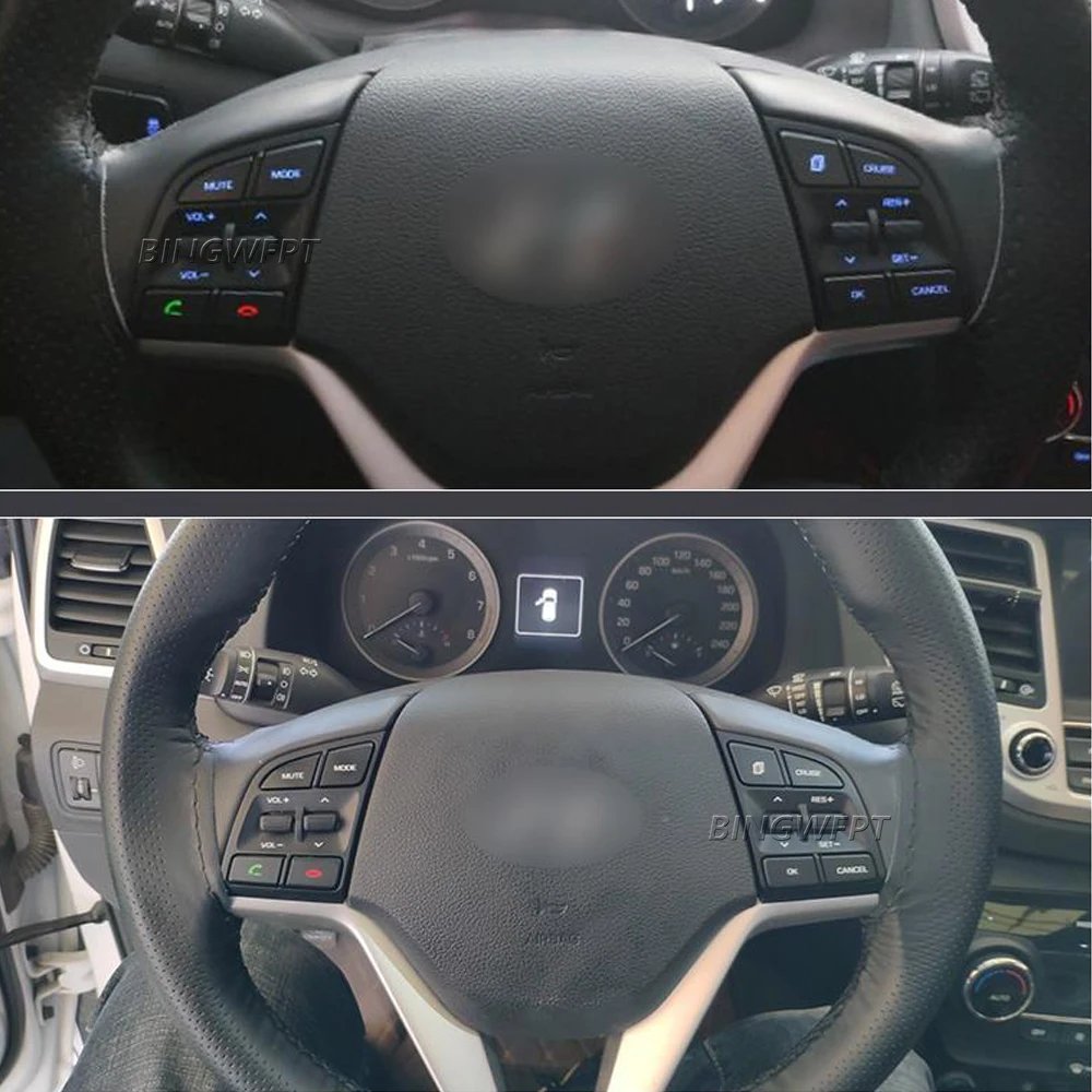 96710D350 0 عجلة القيادة التحكم عن بعد التبديل لشركة هيونداي توكسون 2016-2019 حجم ضبط زر بلوتوث زر الموسيقى التبديل