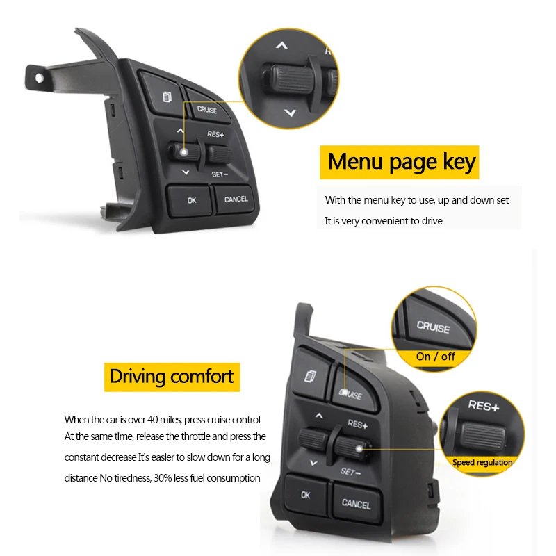 96710D350 0 عجلة القيادة التحكم عن بعد التبديل لشركة هيونداي توكسون 2016-2019 حجم ضبط زر بلوتوث زر الموسيقى التبديل