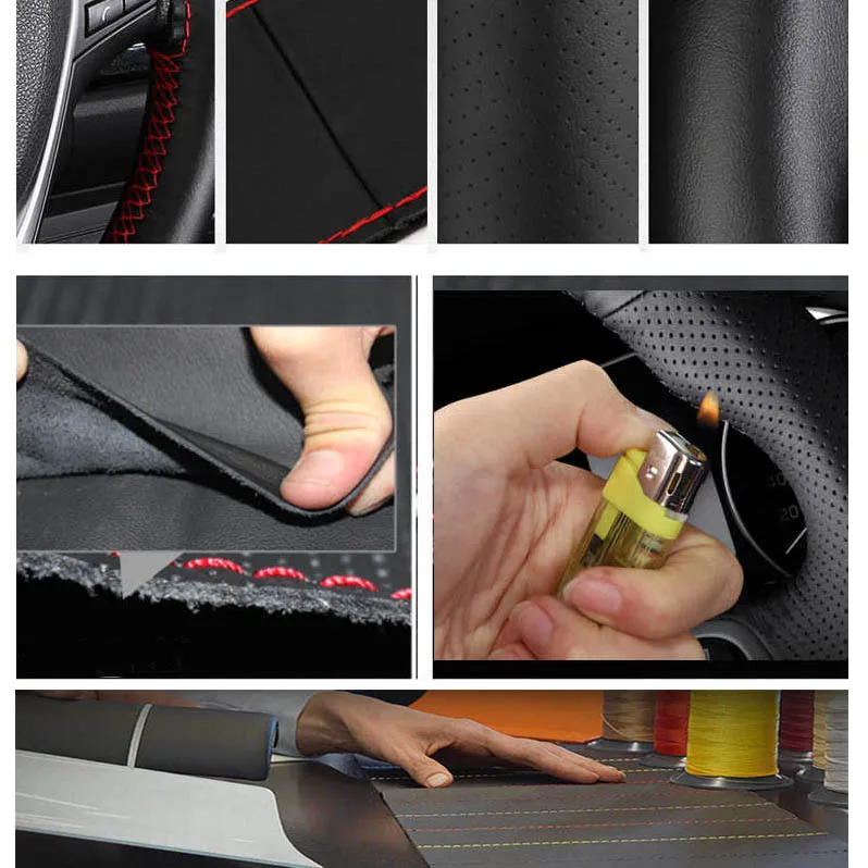 غطاء عجلة قيادة السيارة جديلة من الجلد الصناعي لكيا K5 أوبتيما 2019 Cee d Ceed 2019 Forte Cerato (AU) 2018 اكسسوارات السيارات