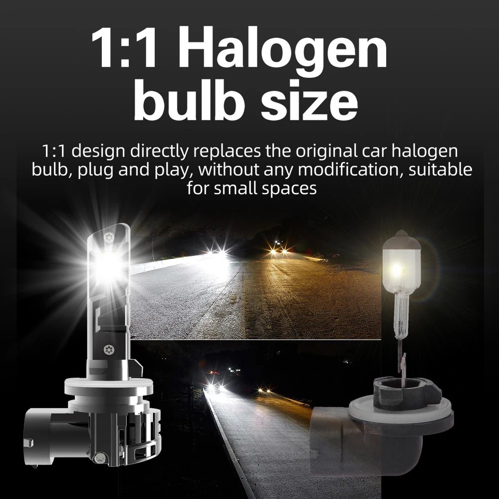 مصباح أمامي ليد عالي الطاقة لسيارة هيونداي اكسنت-، في Canbus ، بدون خطأ ، ضوء ضباب أبيض ، مصباح دايود ، H27W2 ، 12 فولت ، 55 واط ، مصباح سيارة