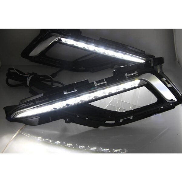 CSCSNL 1 زوج ل هيونداي سوناتا 9 2014 2015 2016 سيارة LED DRL القيادة النهار تشغيل أضواء النهار 12V ABS الضباب مصباح غطاء