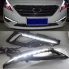 CSCSNL 1 زوج ل هيونداي سوناتا 9 2014 2015 2016 سيارة LED DRL القيادة النهار تشغيل أضواء النهار 12V ABS الضباب مصباح غطاء